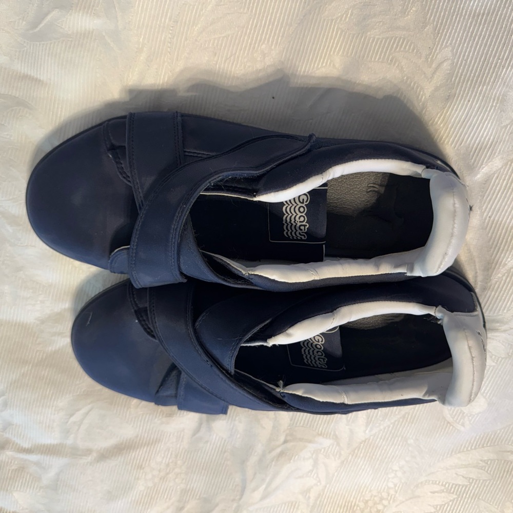 GOATS Navy Blue Sneakers with White Trim new